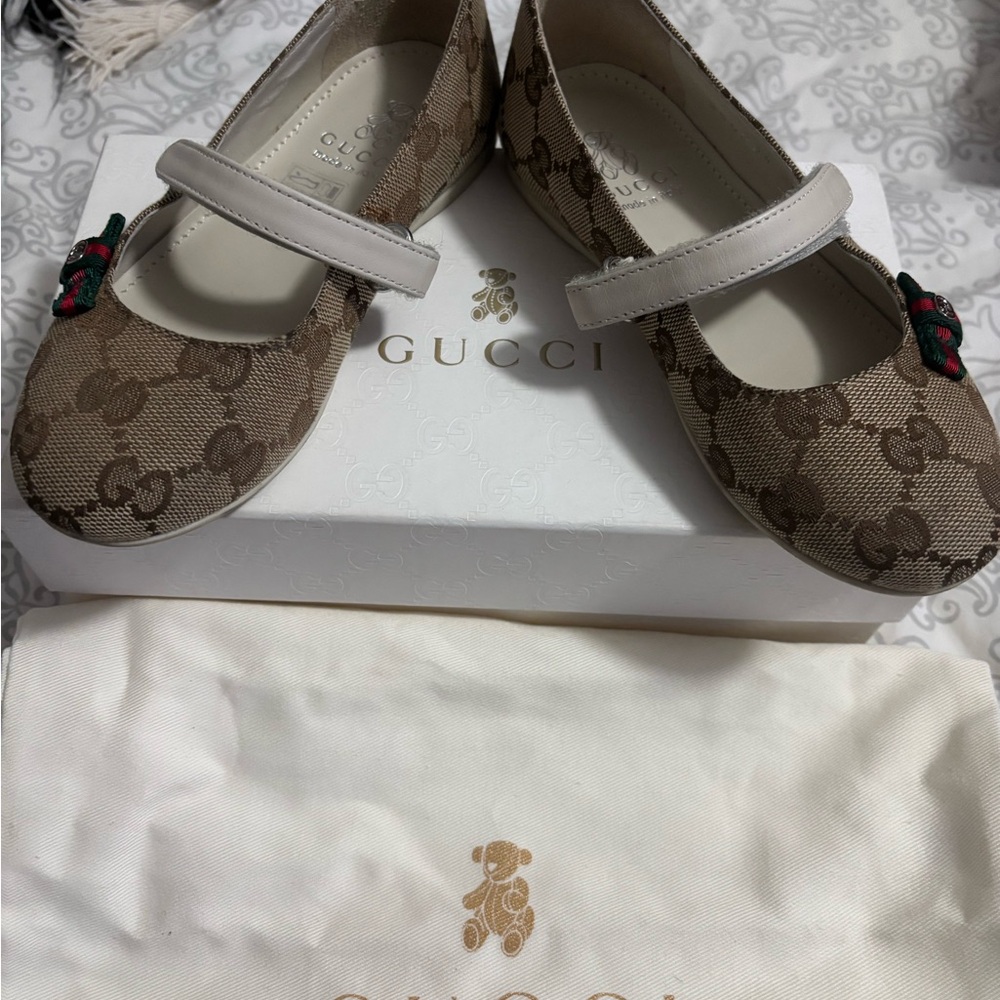 Gucci Kids Brown Mary Jane Shoes
